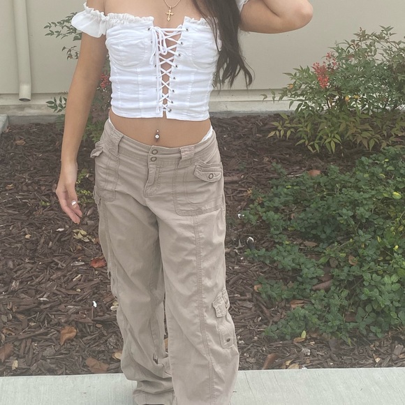 tan street wear utility cargo pants - Picture 5 of 5